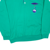 STEFFNER Golf 1/4 Button Mens Sweatshirt Green Collared 90s L