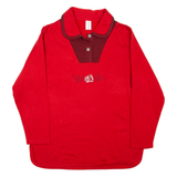 Rose Womens Sweatshirt Red Collared 90s UK 10