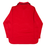 Rose Womens Sweatshirt Red Collared 90s UK 10