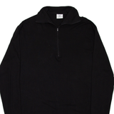 Lightweight Mens Sweatshirt Black 1/4 Zip 2XL