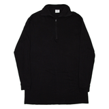 Lightweight Mens Sweatshirt Black 1/4 Zip 2XL