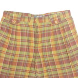 VINCI SEASON Womens Casual Shorts Yellow 90s Check L W36
