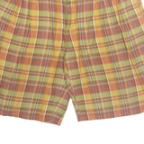 VINCI SEASON Womens Casual Shorts Yellow 90s Check L W36