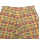 VINCI SEASON Womens Casual Shorts Yellow 90s Check L W36