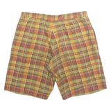 VINCI SEASON Womens Casual Shorts Yellow 90s Check L W36