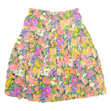 Womens Skater Skirt Pink Short Viscose Floral M