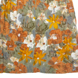 Womens A-Line Skirt Brown Knee Length Viscose Floral L