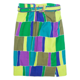 BODE Womens Pencil Skirt Blue Knee Length Colourblock M