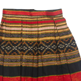 CHARIMA A-line Womens Pleated Skirt Red Short Fair Isle S