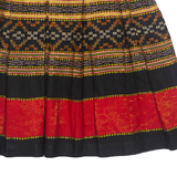 CHARIMA A-line Womens Pleated Skirt Red Short Fair Isle S