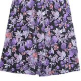 Womens A-Line Skirt Purple Knee Length Floral M