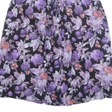 Womens A-Line Skirt Purple Knee Length Floral M