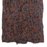 CANDA Womens A-Line Skirt Brown Knee Length Viscose 90s Floral UK 18