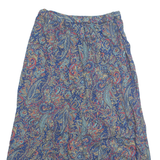 Womens A-Line Skirt Blue Knee Length Floral S