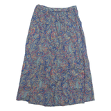 Womens A-Line Skirt Blue Knee Length Floral S