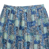 Womens Pleated Skirt Blue Knee Length Floral L
