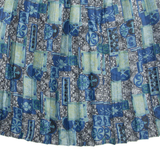 Womens Pleated Skirt Blue Knee Length Floral L
