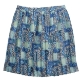 Womens Pleated Skirt Blue Knee Length Floral L