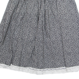 Womens A-Line Skirt Black Knee Length Crazy Pattern S