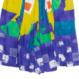 Womens A-Line Skirt Blue Knee Length Crazy Pattern S