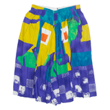 Womens A-Line Skirt Blue Knee Length Crazy Pattern S