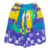 Womens A-Line Skirt Blue Knee Length Crazy Pattern S