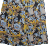 THE LEGEND Womens A-Line Skirt Black Knee Length Floral L