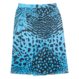 ARI Womens Wrap Skirt Blue Knee Length Crazy Pattern UK 18