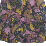 Womens A-Line Skirt Purple Knee Length Viscose 90s Crazy Pattern L