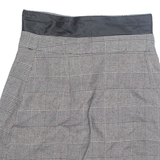 ZARA Button Up Womens Straight Skirt Black Short Check XS