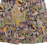 Womens A-Line Skirt Purple Knee Length 90s Crazy Pattern L