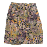 Womens A-Line Skirt Purple Knee Length 90s Crazy Pattern L