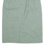 DEL MOD Womens Pencil Skirt Green Knee Length Wool Crazy Pattern UK 10