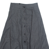 MODISSA Womens Flare Skirt Black Knee Length Wool Houndstooth S