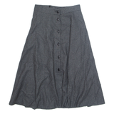 MODISSA Womens Flare Skirt Black Knee Length Wool Houndstooth S