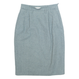 STRENESSE Pocketed Womens Pencil Skirt Blue Knee Length Wool Chevron XS