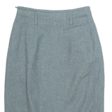 STRENESSE Pocketed Womens Pencil Skirt Blue Knee Length Wool Chevron XS