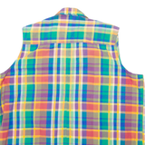 LILLA POPKIN Womens Printed Vest Green V-Neck Sleeveless 90s Check L