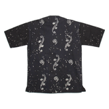 Womens Printed Blouse Black Crazy Pattern L