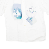 Ballerina Womens Printed Blouse White Crazy Pattern M