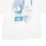 Ballerina Womens Printed Blouse White Crazy Pattern M