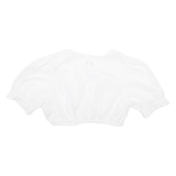 WALDSCHUTZ Womens Cropped Blouse White Puff Sleeve M