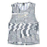 NIKE Womens Printed Vest Black Sleeveless Faux Silk Check L