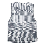 NIKE Womens Printed Vest Black Sleeveless Faux Silk Check L