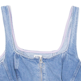 LEE Denim Womens Cropped Vest Blue Sleeveless M