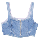 LEE Denim Womens Cropped Vest Blue Sleeveless M
