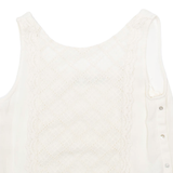 ZARA BASIC Womens Vest White Sleeveless Argyle XS