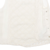 ZARA BASIC Womens Vest White Sleeveless Argyle XS