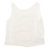 ZARA BASIC Womens Vest White Sleeveless Argyle XS