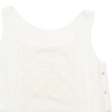 ZARA BASIC Womens Vest White Sleeveless Argyle XS